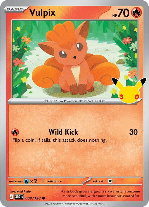Image for Vulpix (009/128) (Holofoil) [ME: 30th Celebration] (30C) - Pokemon