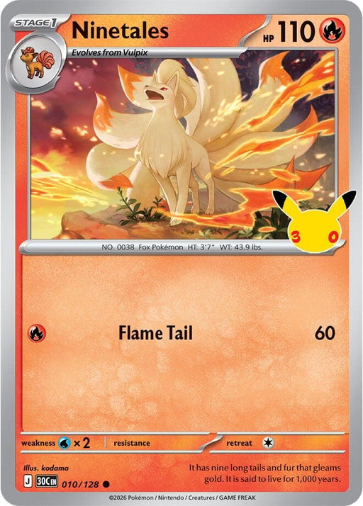 Image for Ninetales (010/128) (Holofoil) [ME: 30th Celebration] (30C) - Pokemon