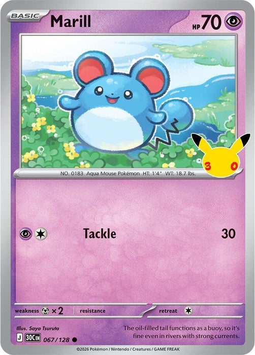 Image for Marill (067/128) (Holofoil) [ME: 30th Celebration] (30C) - Pokemon