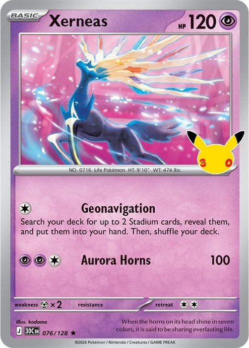 Image for Xerneas (076/128) (Holofoil) [ME: 30th Celebration] (30C) - Pokemon