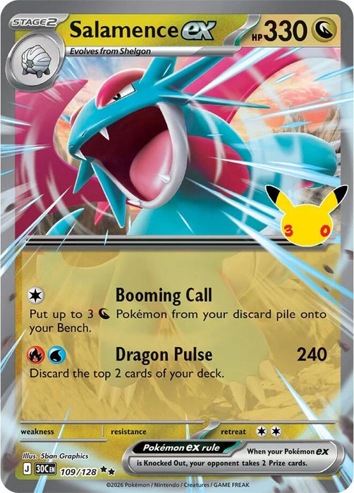 Image for Salamence ex (109/128) (Holofoil) [ME: 30th Celebration] (30C) - Pokemon