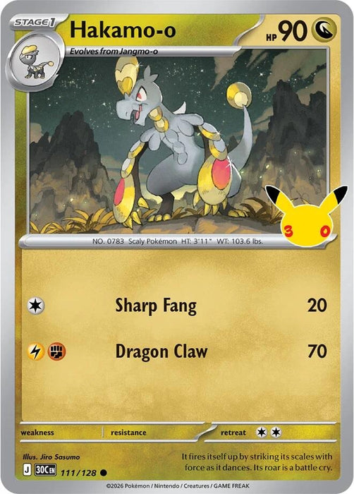 Image for Hakamo-o (111/128) (Holofoil) [ME: 30th Celebration] (30C) - Pokemon