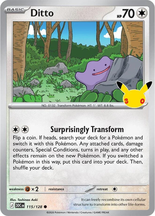 Image for Ditto (115/128) (Holofoil) [ME: 30th Celebration] (30C) - Pokemon