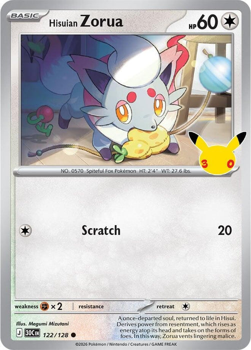 Image for Hisuian Zorua (122/128) (Holofoil) [ME: 30th Celebration] (30C) - Pokemon