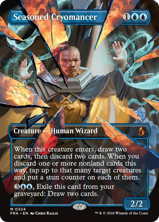 Image for Seasoned Cryomancer (Borderless) (0324) (324) [Reality Fracture] (FRA) - Magic: The Gathering