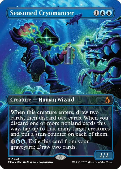 Image for Seasoned Cryomancer (Borderless) (0441) (441) (Foil) [Reality Fracture] (FRA) - Magic: The Gathering