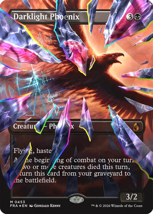 Image for Darklight Phoenix (Borderless) (Facet Foil) (0453) (453) (Foil) [Reality Fracture] (FRA) - Magic: The Gathering