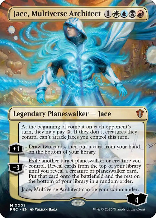 Image for Jace, Multiverse Architect (Borderless) (1) (Foil) [Commander: Reality Fracture] (FRC) - Magic: The Gathering