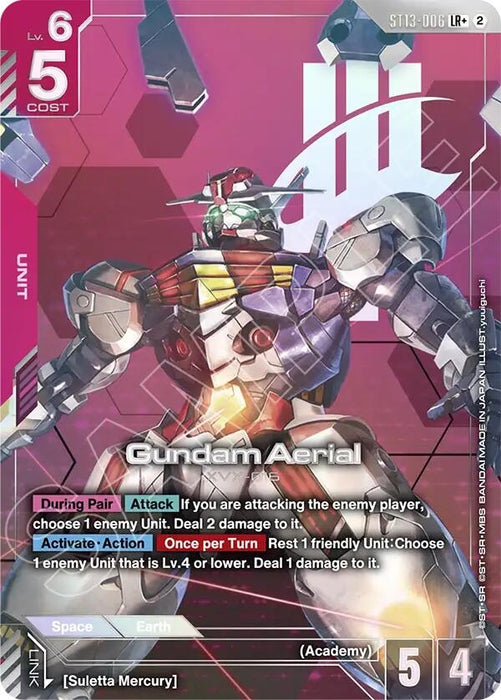 Image for Gundam Aerial (LR+) (ST13-006) (Holofoil) [Starter Deck 13: Silent Barrage] (ST13) - Gundam Card Game