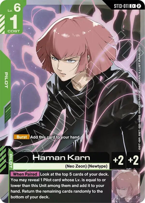 Image for Haman Karn (C+) (ST13-011) (Holofoil) [Starter Deck 13: Silent Barrage] (ST13) - Gundam Card Game