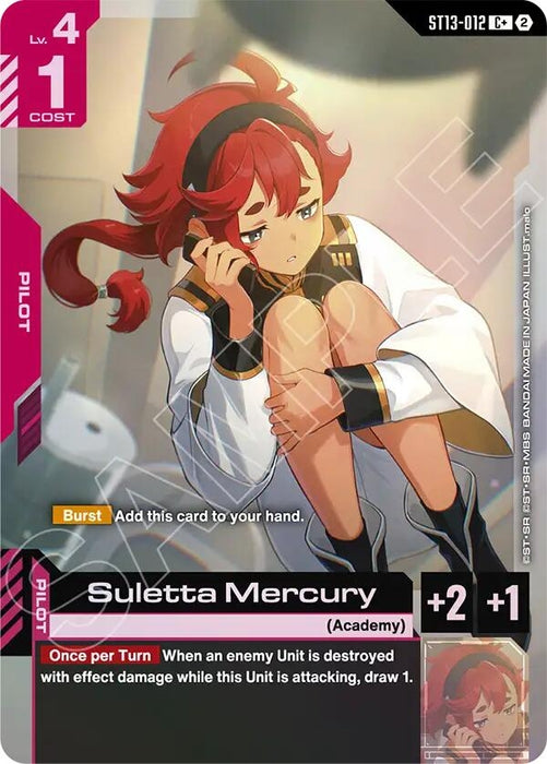 Image for Suletta Mercury (C+) (ST13-012) (Holofoil) [Starter Deck 13: Silent Barrage] (ST13) - Gundam Card Game