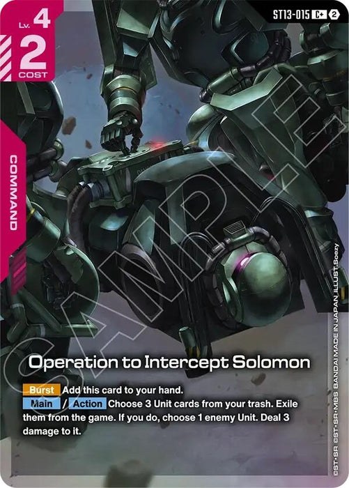 Image for Operation to Intercept Solomon (C+) (ST13-015) (Holofoil) [Starter Deck 13: Silent Barrage] (ST13) - Gundam Card Game