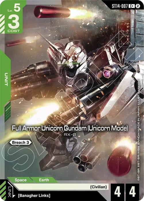 Image for Full Armor Unicorn Gundam (Unicorn Mode) (C+) (ST14-007) (Holofoil) [Starter Deck 14: Heavy Dominion] (ST14) - Gundam Card Game