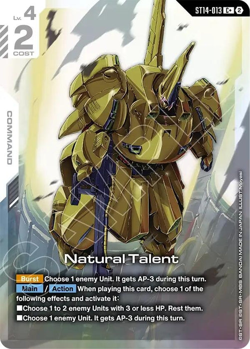 Image for Natural Talent (C+) (ST14-013) (Holofoil) [Starter Deck 14: Heavy Dominion] (ST14) - Gundam Card Game
