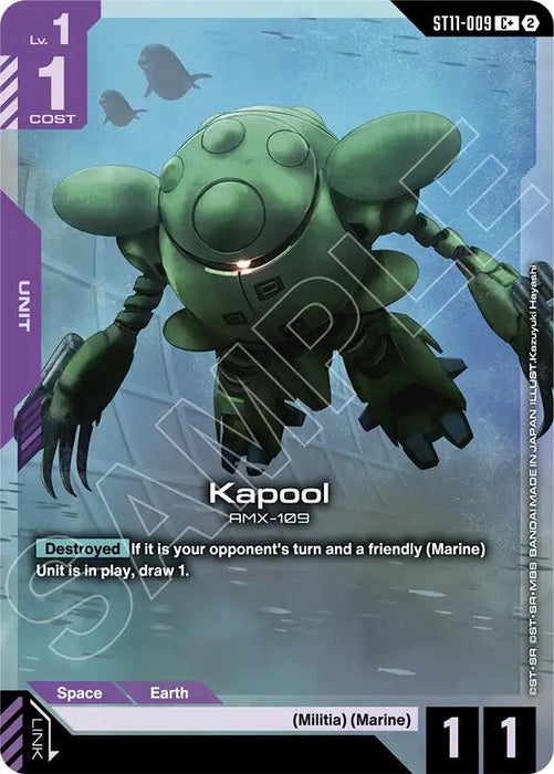 Image for Kapool (C+) (ST11-009) (Holofoil) [Starter Deck 11: Aquatic Assault] (ST11) - Gundam Card Game