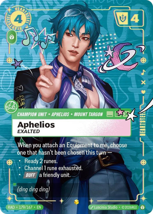 Image for Aphelios, Exalted (Overnumbered) (179/167) (Foil) [Radiance] (RAD) - Riftbound: League of Legends Trading Card Game