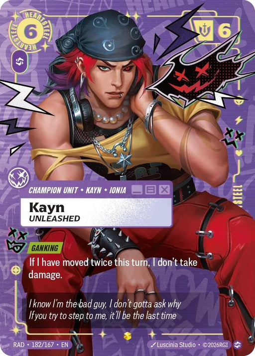 Image for Kayn, Unleashed (Overnumbered) (182/167) (Foil) [Radiance] (RAD) - Riftbound: League of Legends Trading Card Game