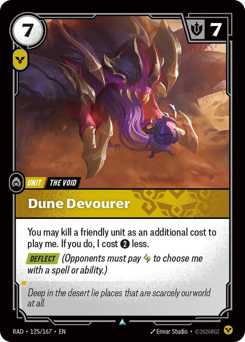 Image for Dune Devourer (125/167) (Foil) [Radiance] (RAD) - Riftbound: League of Legends Trading Card Game