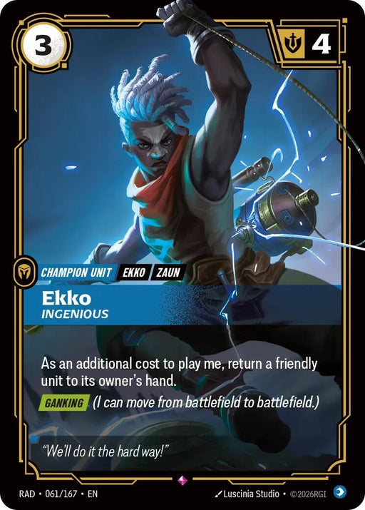 Image for Ekko, Ingenious (061/167) (Foil) [Radiance] (RAD) - Riftbound: League of Legends Trading Card Game