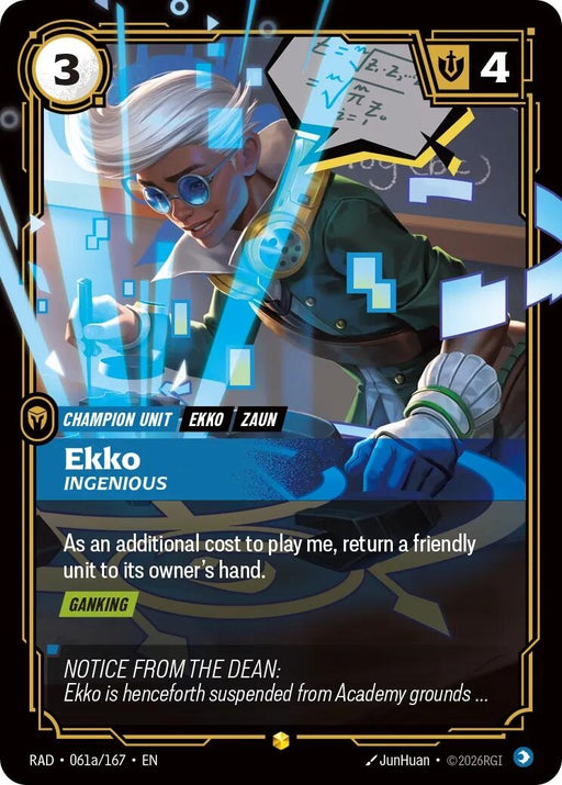 Image for Ekko, Ingenious (Alternate Art) (061a/167) (Foil) [Radiance] (RAD) - Riftbound: League of Legends Trading Card Game