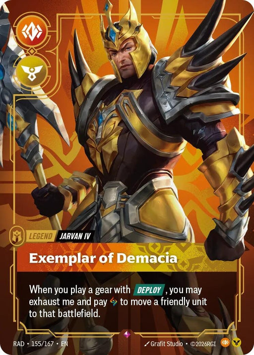 Image for Jarvan IV, Exemplar of Demacia (155/167) (Foil) [Radiance] (RAD) - Riftbound: League of Legends Trading Card Game