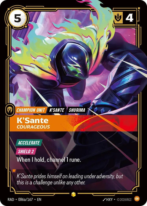 Image for K'Sante, Courageous (Alternate Art) (086a/167) (Foil) [Radiance] (RAD) - Riftbound: League of Legends Trading Card Game
