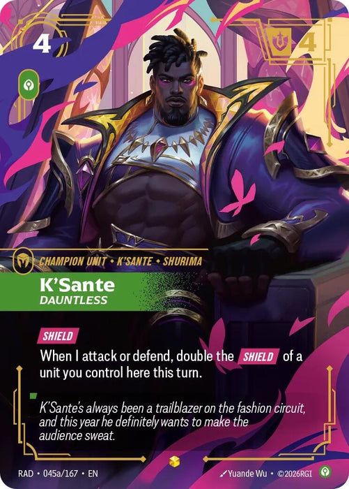 Image for K'Sante, Dauntless (Alternate Art) (045a/167) (Foil) [Radiance] (RAD) - Riftbound: League of Legends Trading Card Game