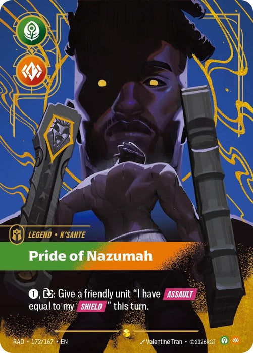 Image for K'Sante, Pride of Nazumah (Overnumbered) (172/167) (Foil) [Radiance] (RAD) - Riftbound: League of Legends Trading Card Game