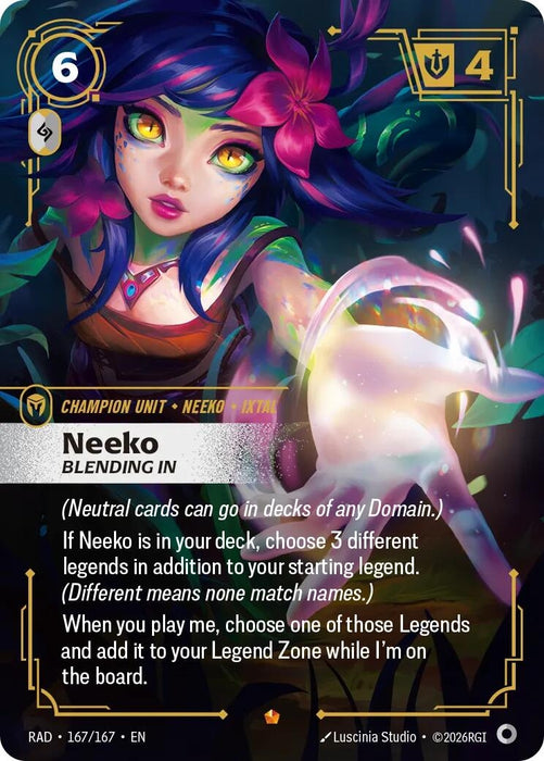 Neeko, Bleeding In (167/167) (Foil) [Radiance] (RAD)