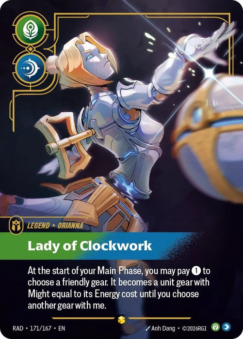 Image for Orianna, Lady of Clockwork (Overnumbered) (171/167) (Foil) [Radiance] (RAD) - Riftbound: League of Legends Trading Card Game