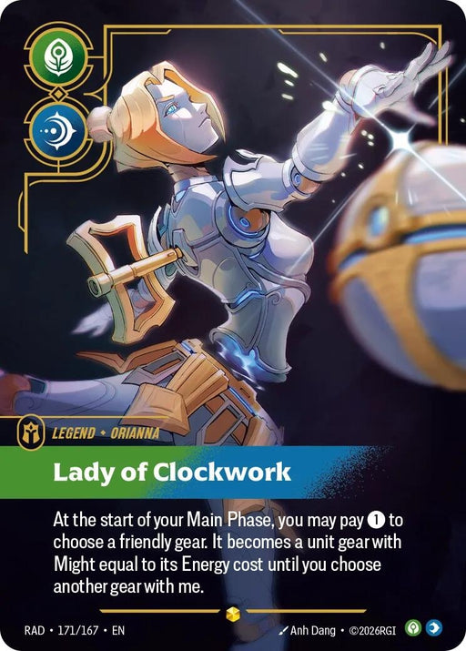 Image for Orianna, Lady of Clockwork (Overnumbered) (171/167) (Foil) [Radiance] (RAD) - Riftbound: League of Legends Trading Card Game