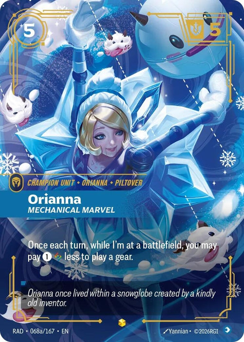 Image for Orianna, Mechanical Marvel (Alternate Art) (068a/167) (Foil) [Radiance] (RAD) - Riftbound: League of Legends Trading Card Game