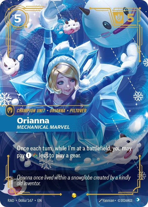 Image for Orianna, Mechanical Marvel (Alternate Art) (068a/167) (Foil) [Radiance] (RAD) - Riftbound: League of Legends Trading Card Game