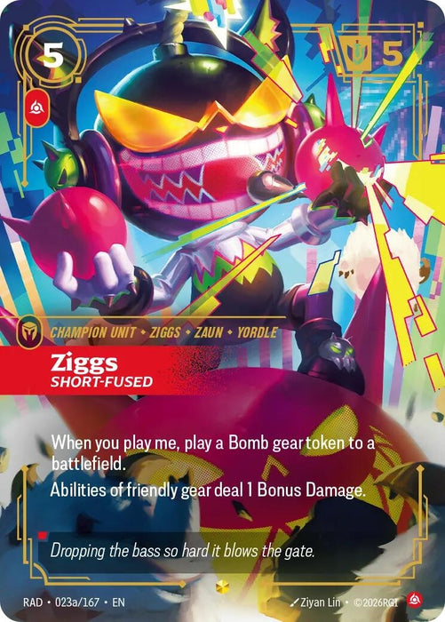 Image for Ziggs, Short-Fused (Alternate Art) (023a/167) (Foil) [Radiance] (RAD) - Riftbound: League of Legends Trading Card Game