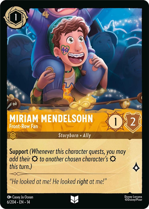 Image for Miriam Mendelsohn - Front-Row Fan (6/204) [Hyperia City] (14) - Disney Lorcana