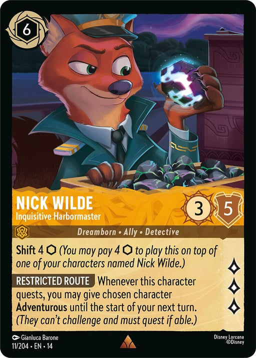 Image for Nick Wilde - Inquisitive Harbormaster (11/204) (Cold Foil) [Hyperia City] (14) - Disney Lorcana