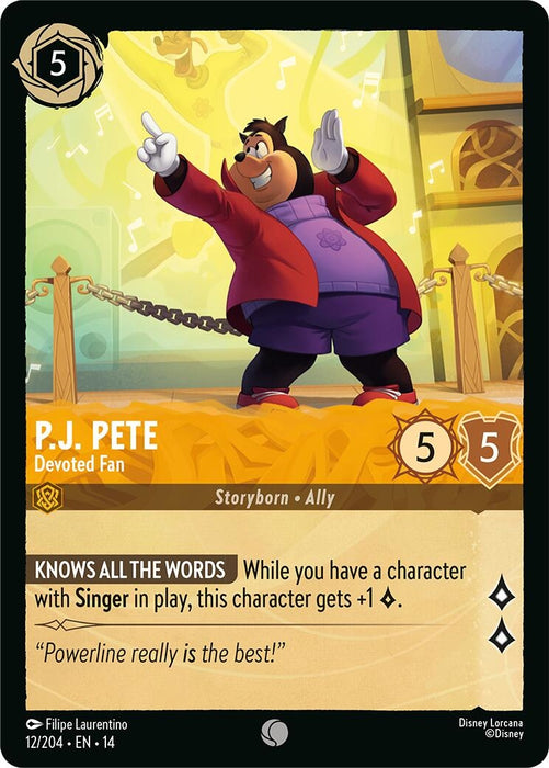 Image for P.J. Pete - Devoted Fan (12/204) (Cold Foil) [Hyperia City] (14) - Disney Lorcana