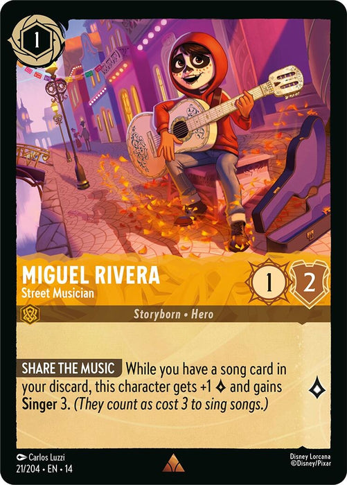 Image for Miguel Rivera - Street Musician (21/204) (Cold Foil) [Hyperia City] (14) - Disney Lorcana