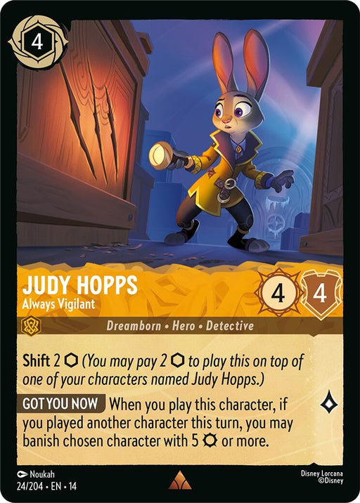 Image for Judy Hopps - Always Vigilant (24/204) (Cold Foil) [Hyperia City] (14) - Disney Lorcana