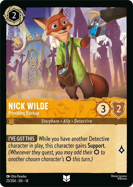 Image for Nick Wilde - Providing Backup (25/204) (Cold Foil) [Hyperia City] (14) - Disney Lorcana