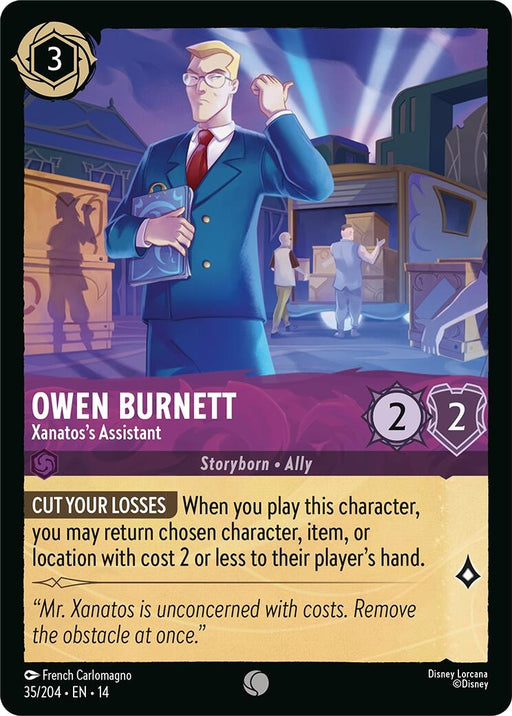 Image for Owen Burnett - Xanatos's Assistant (35/204) (Cold Foil) [Hyperia City] (14) - Disney Lorcana
