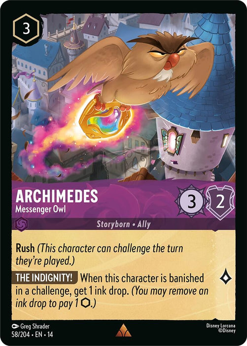 Image for Archimedes - Messenger Owl (58/204) (Cold Foil) [Hyperia City] (14) - Disney Lorcana