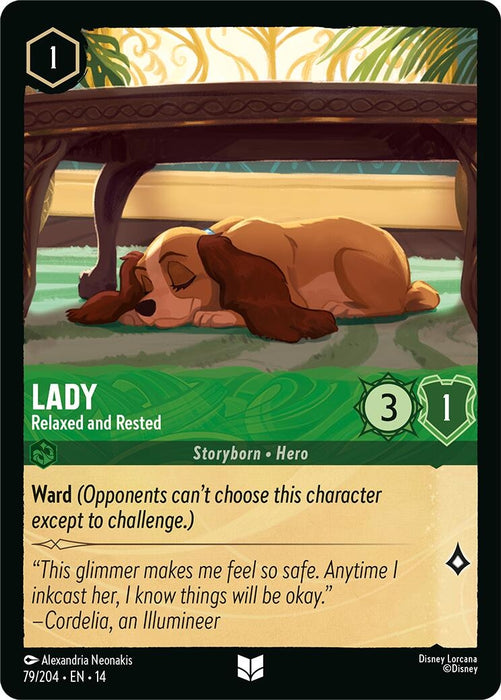 Image for Lady - Relaxed and Rested (79/204) (Cold Foil) [Hyperia City] (14) - Disney Lorcana