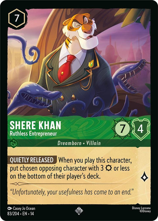 Image for Shere Khan - Ruthless Entrepreneur (83/204) [Hyperia City] (14) - Disney Lorcana