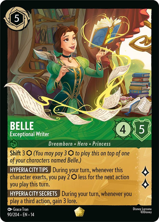 Image for Belle - Exceptional Writer (90/204) (Cold Foil) [Hyperia City] (14) - Disney Lorcana