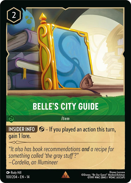 Image for Belle's City Guide (100/204) (Cold Foil) [Hyperia City] (14) - Disney Lorcana