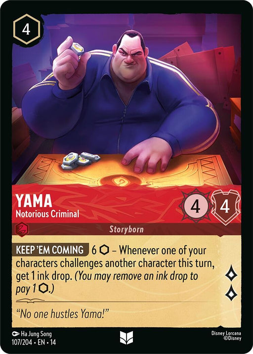 Image for Yama - Notorious Criminal (107/204) (Cold Foil) [Hyperia City] (14) - Disney Lorcana