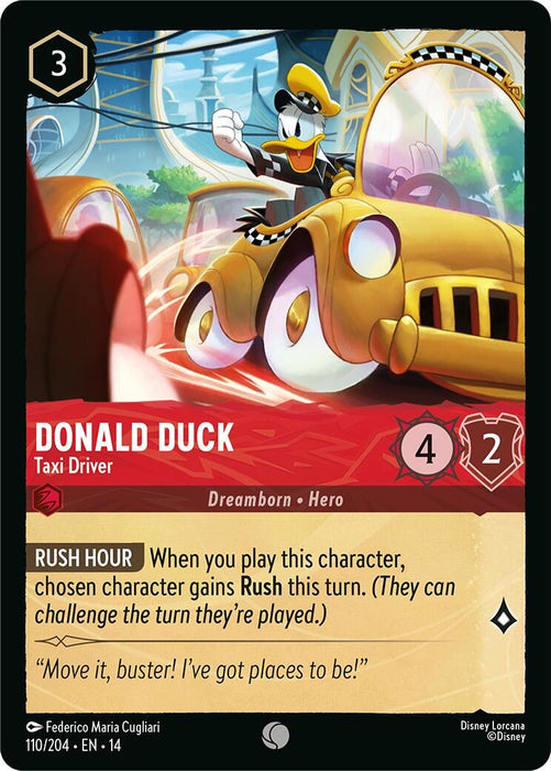 Image for Donald Duck - Taxi Driver (110/204) [Hyperia City] (14) - Disney Lorcana