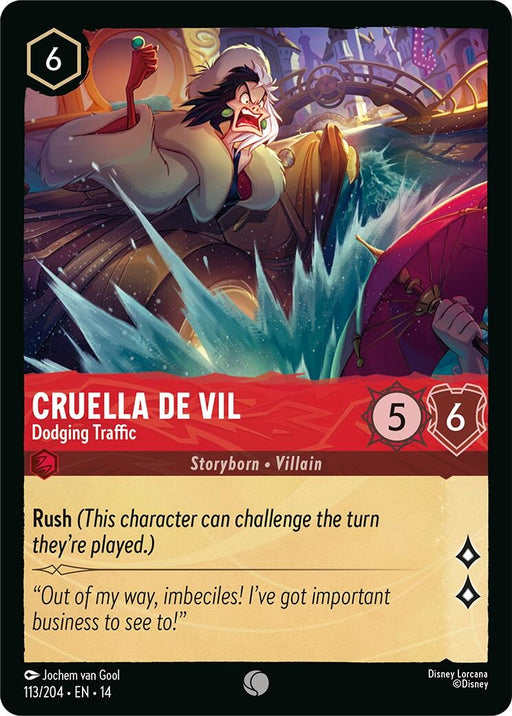 Image for Cruella De Vil - Dodging Traffic (113/204) (Cold Foil) [Hyperia City] (14) - Disney Lorcana
