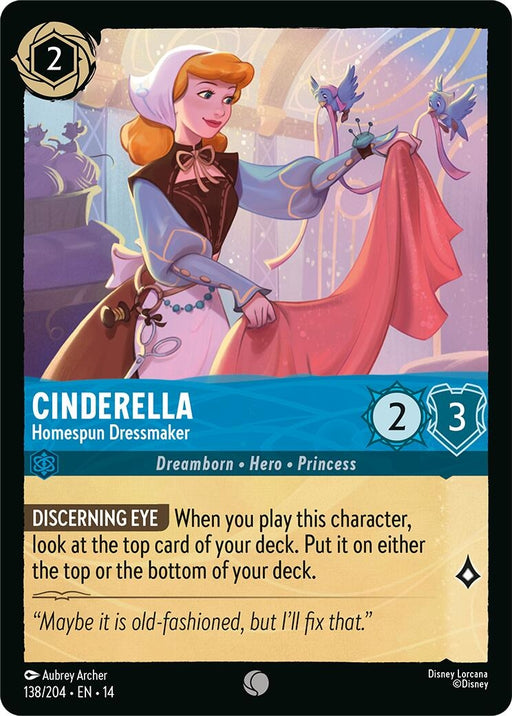 Image for Cinderella - Homespun Dressmaker (138/204) (Cold Foil) [Hyperia City] (14) - Disney Lorcana